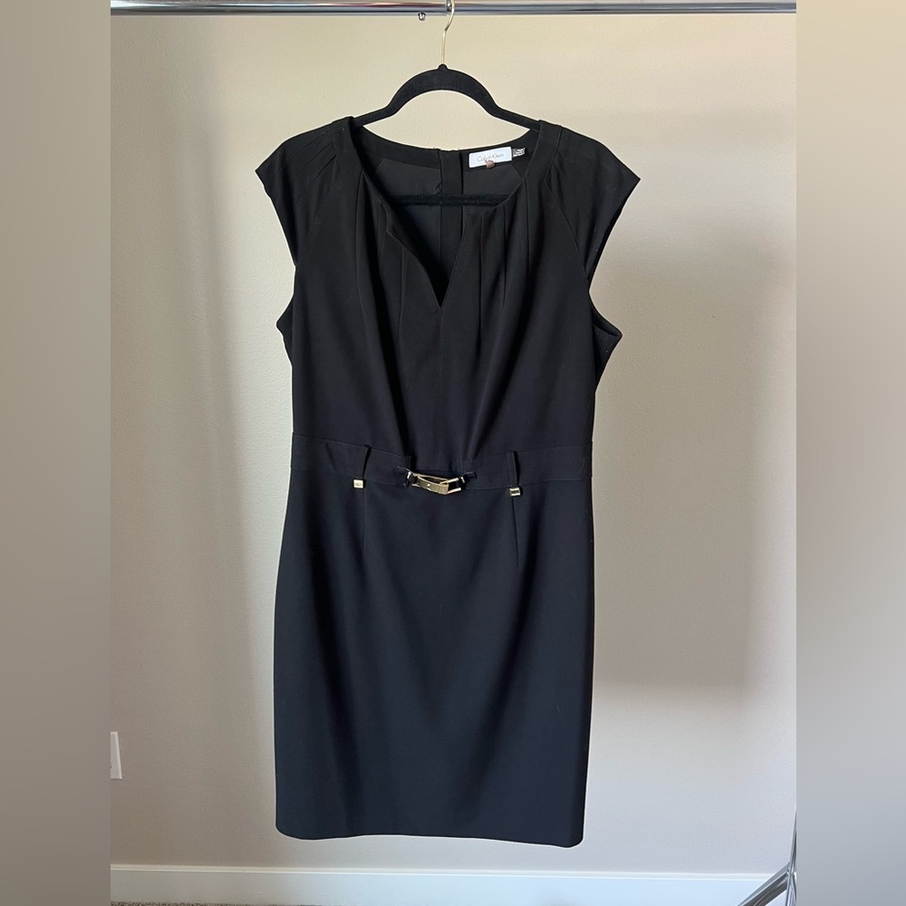 Calvin Klein Black Dress with Gold Accent